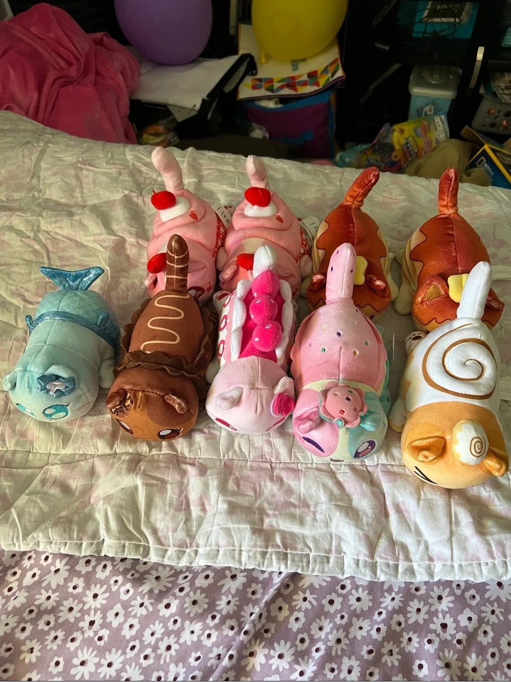 Set of 9 assorted Aphmau MeeMeows Dessert and Mermaid Surprise Plushies